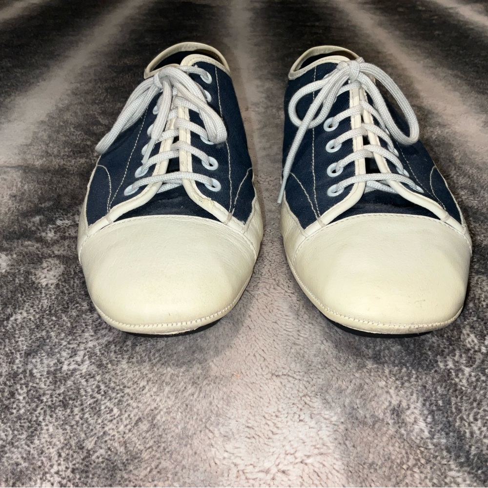 Prada Men's Navy and White Casual Shoes